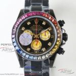 MR Factory Rolex Cosmograph Daytona Rainbow Black 116599 40mm 7750 Automatic Watch - Multicolor Sapphire Bezel
